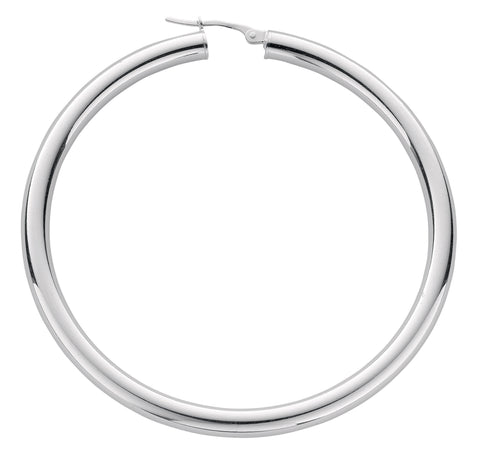 925 Sterling Silver 55mm Thick Hoop Earrings