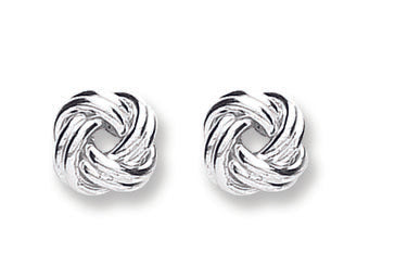 925 Sterling Silver Knot Stud Earrings 8.5mm