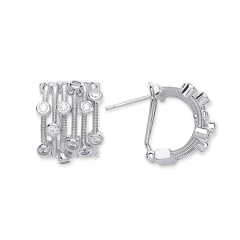 925 Sterling Silver Rd Brilliant Cz Timeless Style Earring