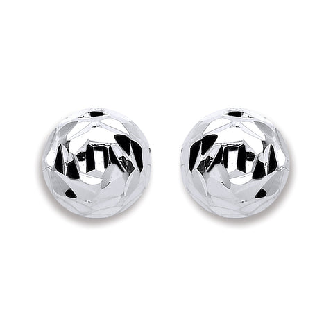 925 Sterling Silver Disco Half Ball Earrings