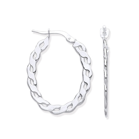 925 Sterling Silver Infinity Link, Oval Hoop Earrings