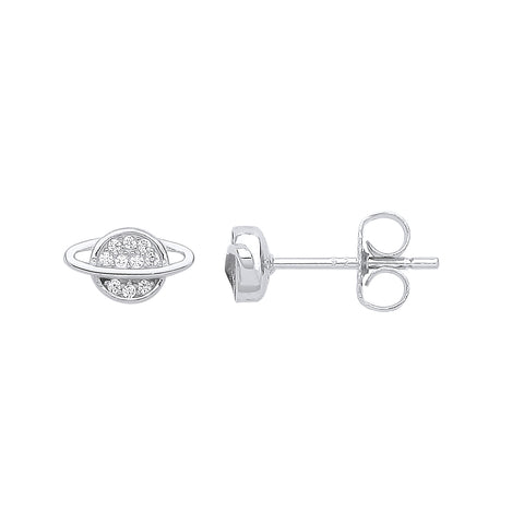 925 Sterling Silver Planet Cz Studs