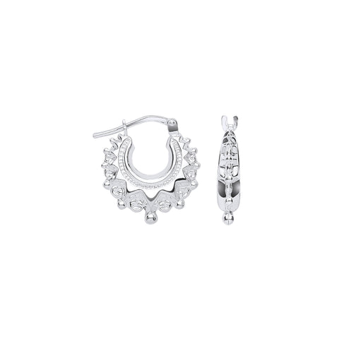 925 Sterling Silver Fancy Creoles