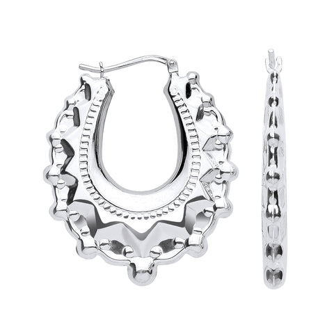 925 Sterling Silver Fancy Creoles