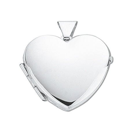 925 Sterling Silver Medium Heart Shaped Locket with 18" Chain