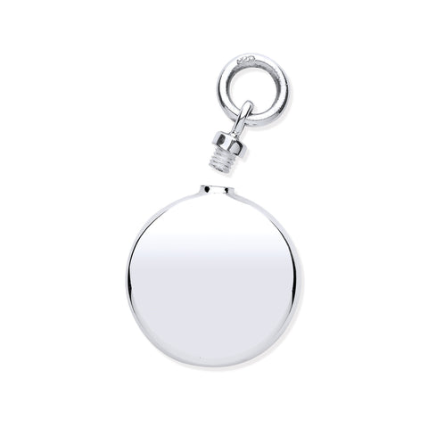 925 Sterling Silver Perfume/Ashes Round Holder Pendant with Chain