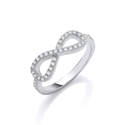 925 Sterling Silver Cz Infinity Symbol Ring