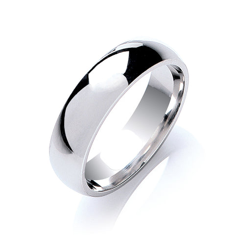 925 Sterling Silver 3mm, 4mm and 5mm Court Wedding Band Ring