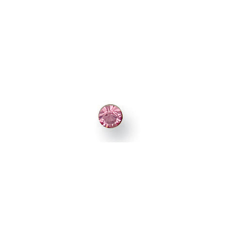 9ct Yellow Gold Pink Cubic Zirconia Nose Stud