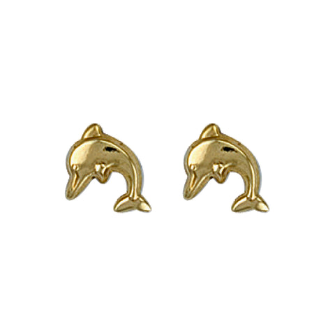 9ct Yellow Gold Dolphin Studs