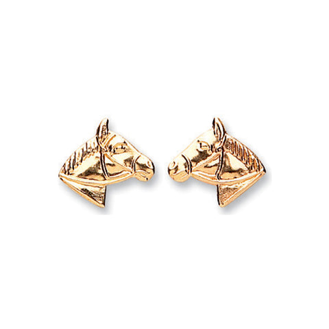 9ct Yellow Gold Horse Studs