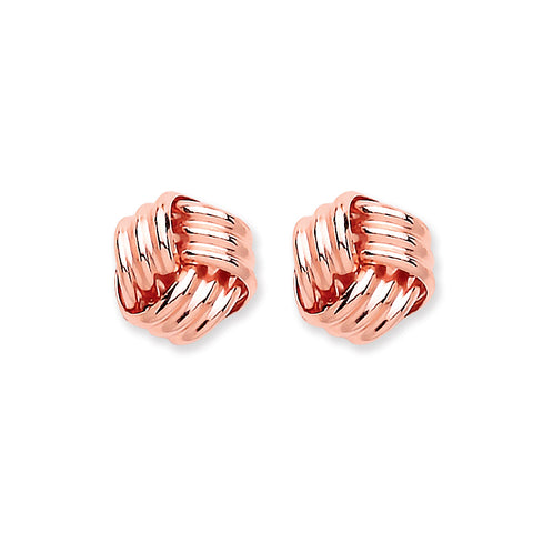 9ct Rose Gold Knot Studs