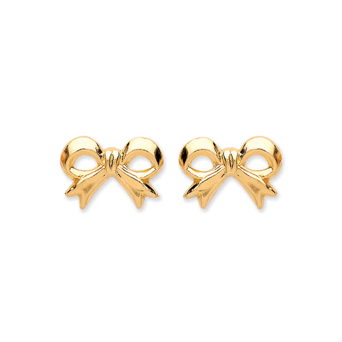 9ct Yellow Gold Bow Studs