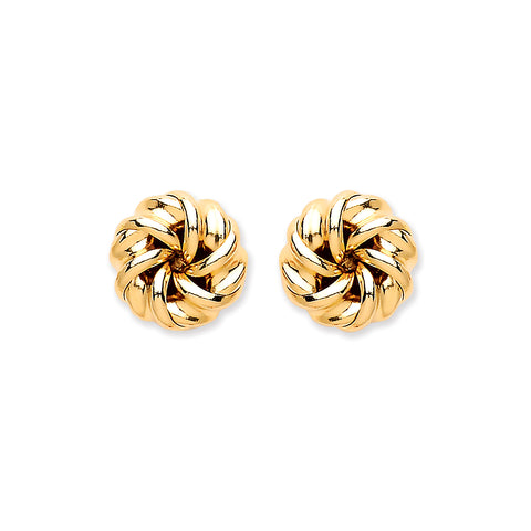 9ct Yellow Gold Tight Knot Studs