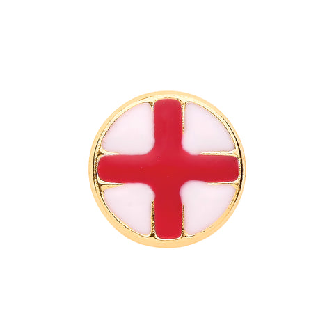 9ct Yellow Gold England Flag, St. Georges Cross Men's Earring