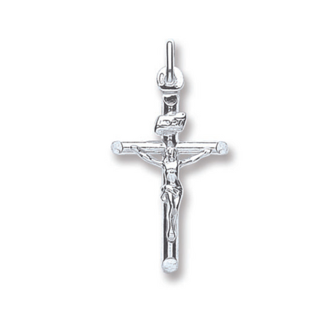 925 Sterling Silver Tubed Crucifix with Chain