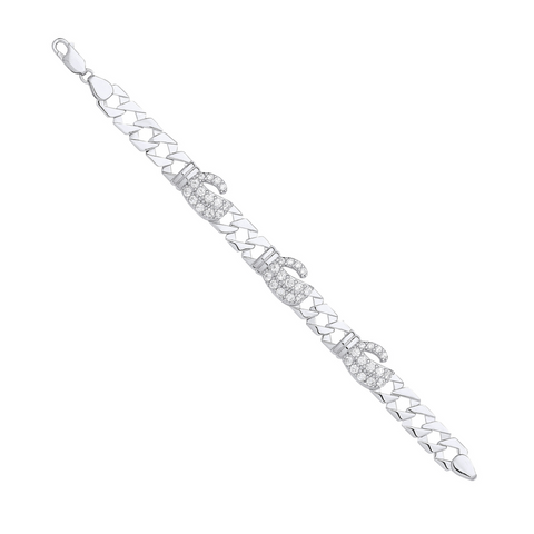 925 Sterling Silver CZ Boxing Gloves Childs 6" Bracelet