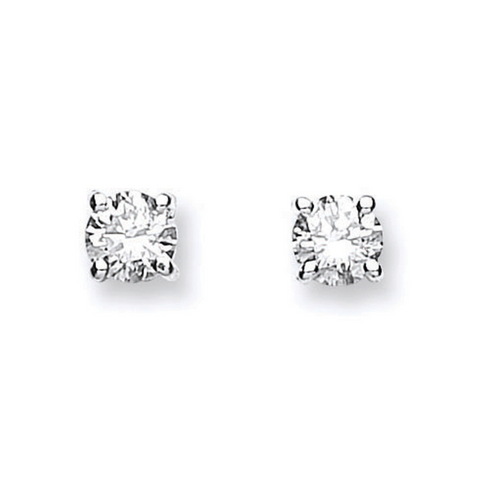 18ct White Gold 0.50ct Claw Set Diamond Stud Earrings