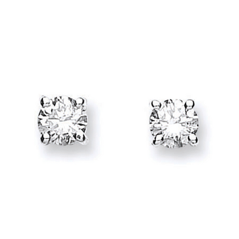 18ct White Gold 0.61ctw Claw Set Diamond Stud Earrings