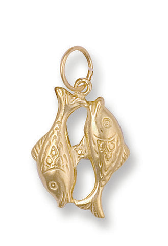 9ct Yellow Gold Pisces Zodiac Pendant
