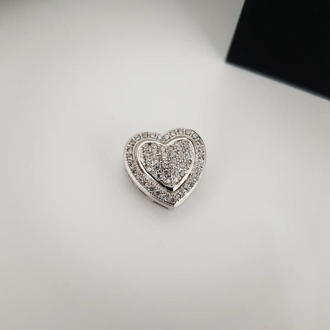 925 Sterling Pave Set Cz Heart Pendant with Chain