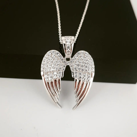 925 Sterling Silver Angel Wings Pendant with Chain