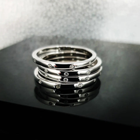 925 Sterling Silver Band with Stones all the way around