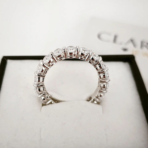 925 Sterling Silver Round Brilliant Cz Full Eternity Ring