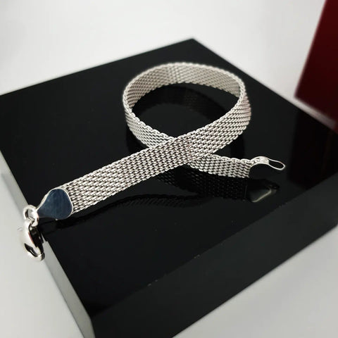 925 Sterling Silver Tight Mesh Chain Bracelet