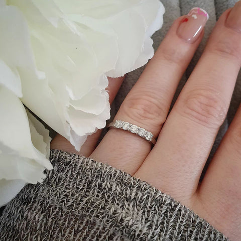 Platinum 0.50ct Claw Set 5 Stone Diamond Eternity Ring