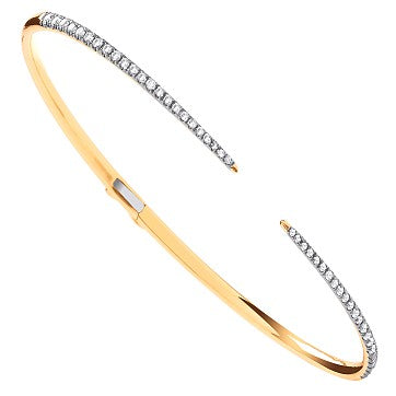 18ct Yellow Gold 0.50ct Diamond Hinged Bangle