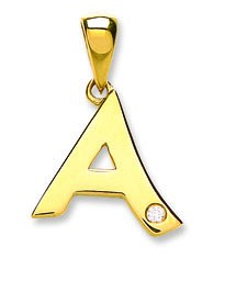9ct Yellow Gold 0.01ct Diamond Initial Pendant