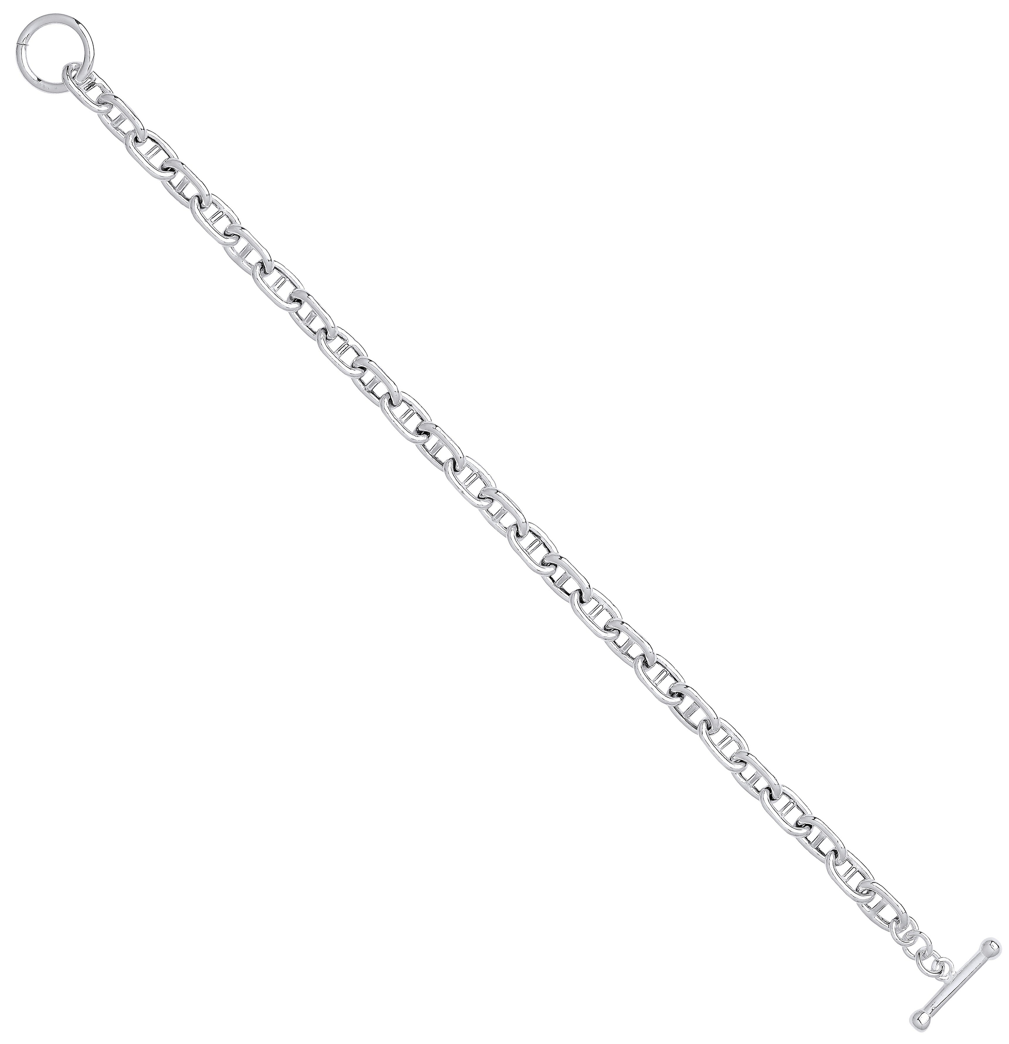 925 Sterling Silver T Bar Anchor Chain Bracelet