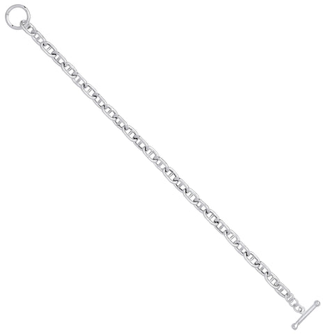 925 Sterling Silver T Bar Anchor Chain Bracelet 7"