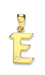 9ct Yellow Gold 0.01ct Diamond Initial Pendant