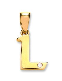 9ct Yellow Gold 0.01ct Diamond Initial Pendant