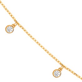 9ct Yellow & White Gold Cubic Zirconia's by the Yard Bracelet & Necklace