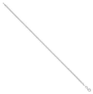 9ct White Gold Round Cubic Zirconia Ladies Tennis 07" Bracelet