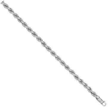 925 Sterling Silver Cubic Zirconia Set Rope 7mm Chain