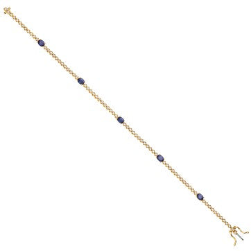 9ct Yellow Gold bracelet 0.40ct Diamond 1.15ct Sapphire