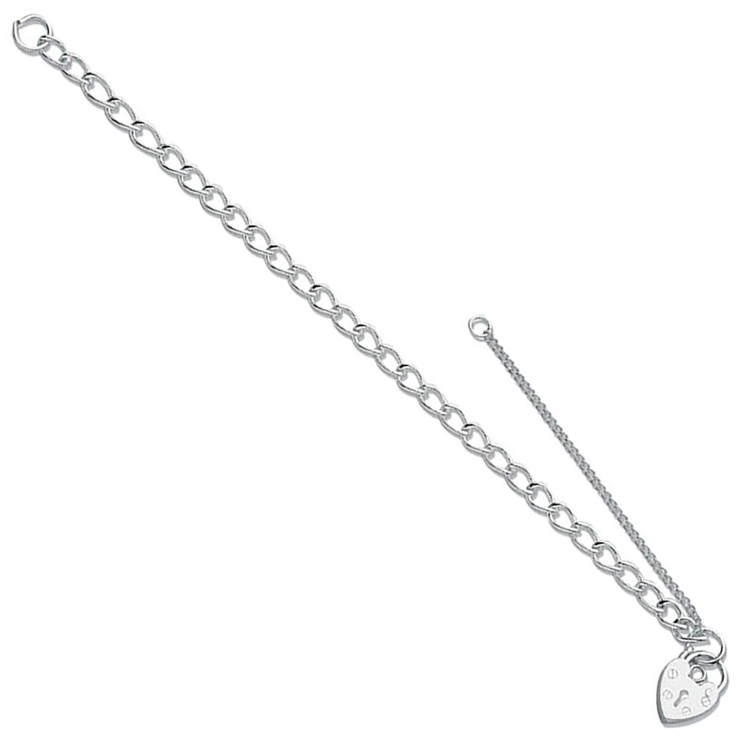 925 Sterling Silver Heart Padlock Baby Bracelet